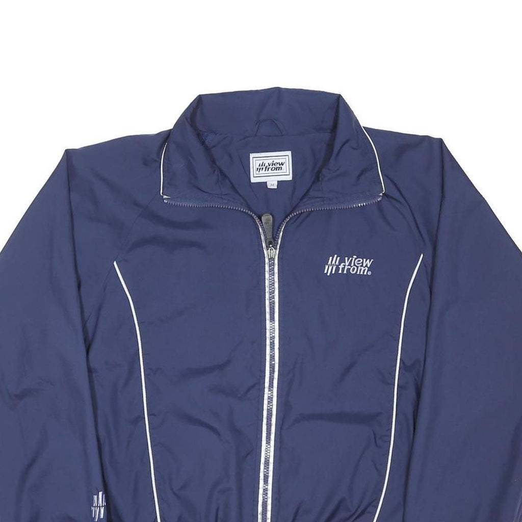 VIEW FROM Mens Navy Blue Track Jacket M Polyester Blend Zip Athletic Sportswear