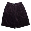 ESSENTIALS Womens Corduroy Shorts Purple Relaxed Striped XXS W24