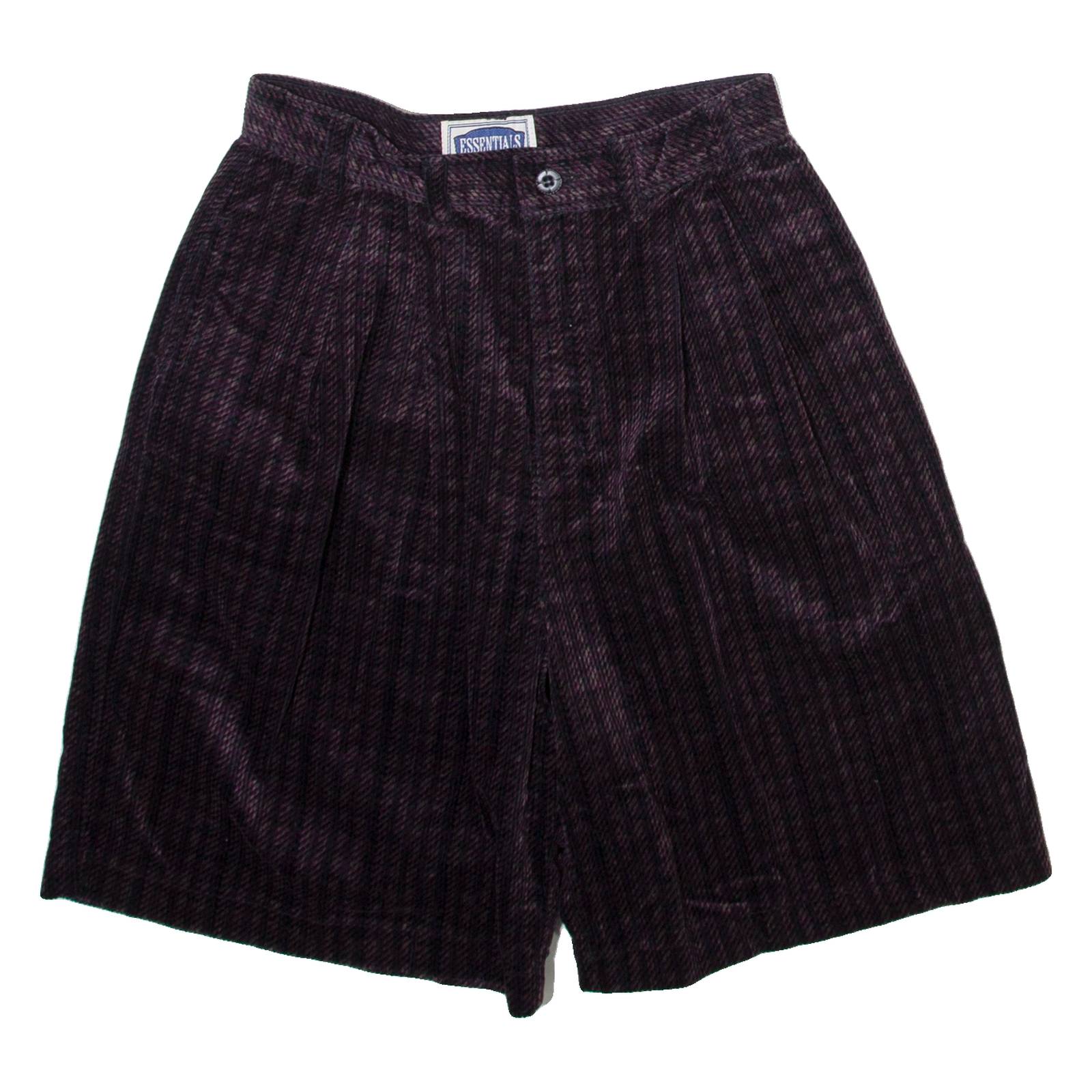 ESSENTIALS Womens Corduroy Shorts Purple Relaxed Striped XXS W24