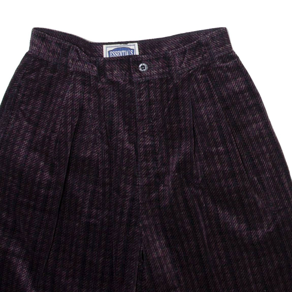 ESSENTIALS Womens Corduroy Shorts Purple Relaxed Striped XXS W24