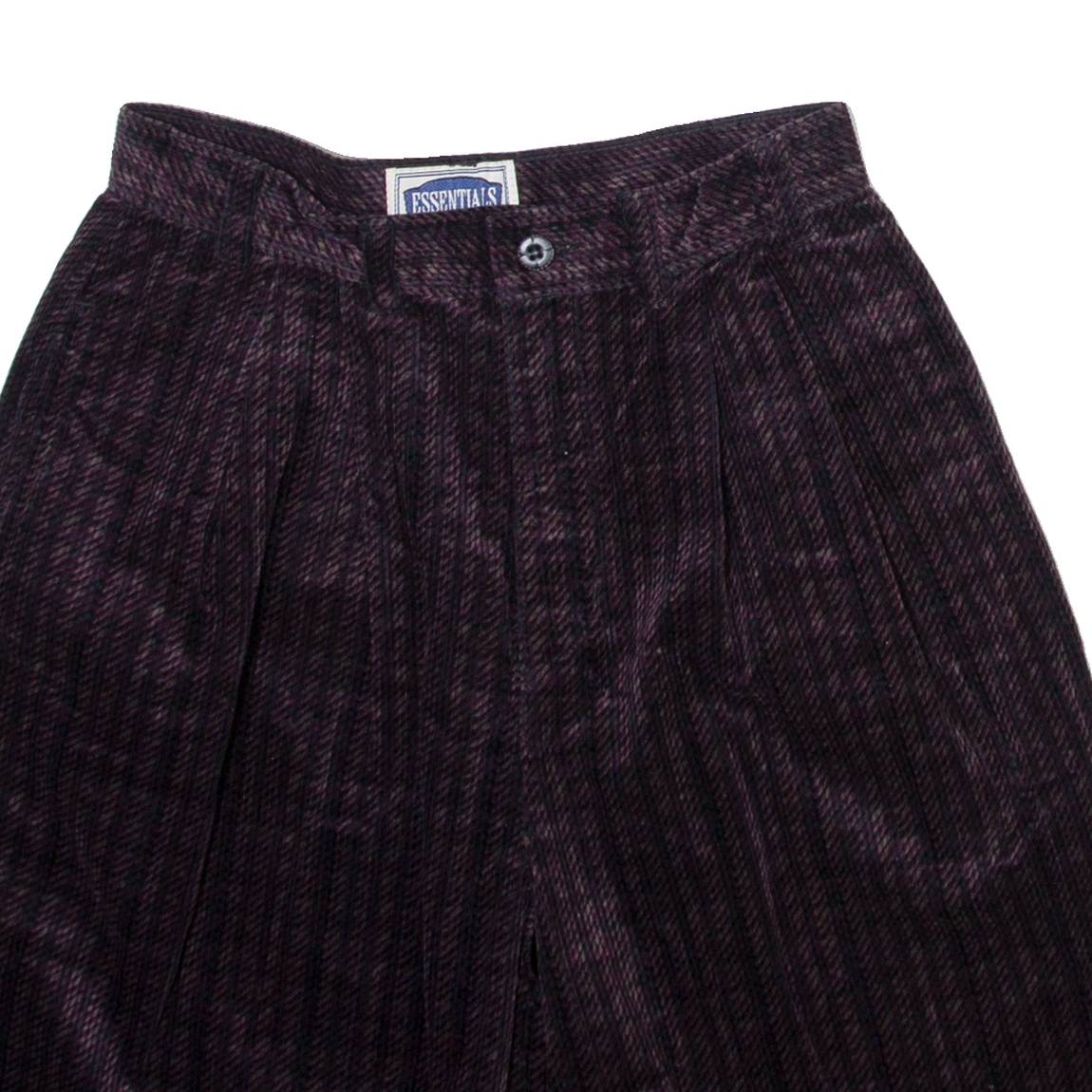 ESSENTIALS Womens Corduroy Shorts Purple Relaxed Striped XXS W24
