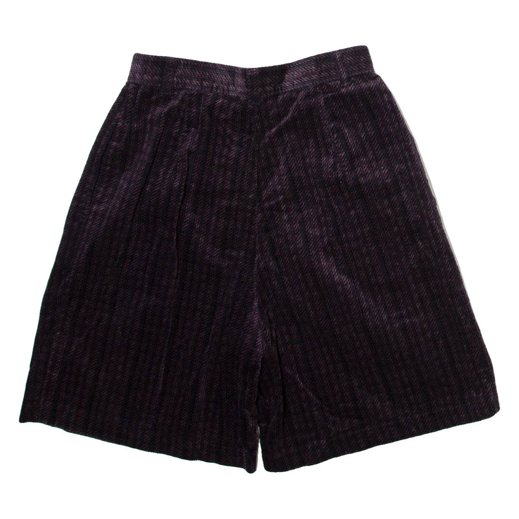 ESSENTIALS Womens Corduroy Shorts Purple Relaxed Striped XXS W24