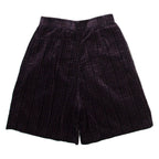 ESSENTIALS Womens Corduroy Shorts Purple Relaxed Striped XXS W24