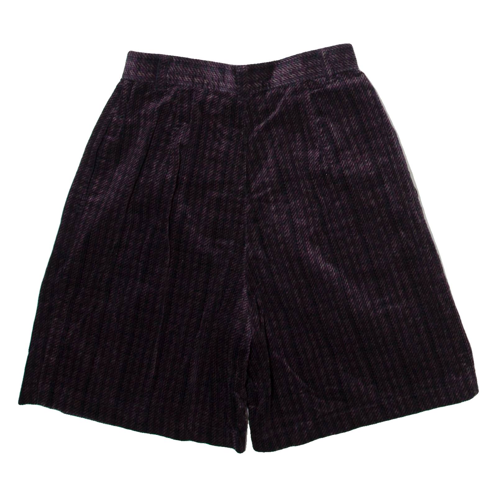 ESSENTIALS Womens Corduroy Shorts Purple Relaxed Striped XXS W24