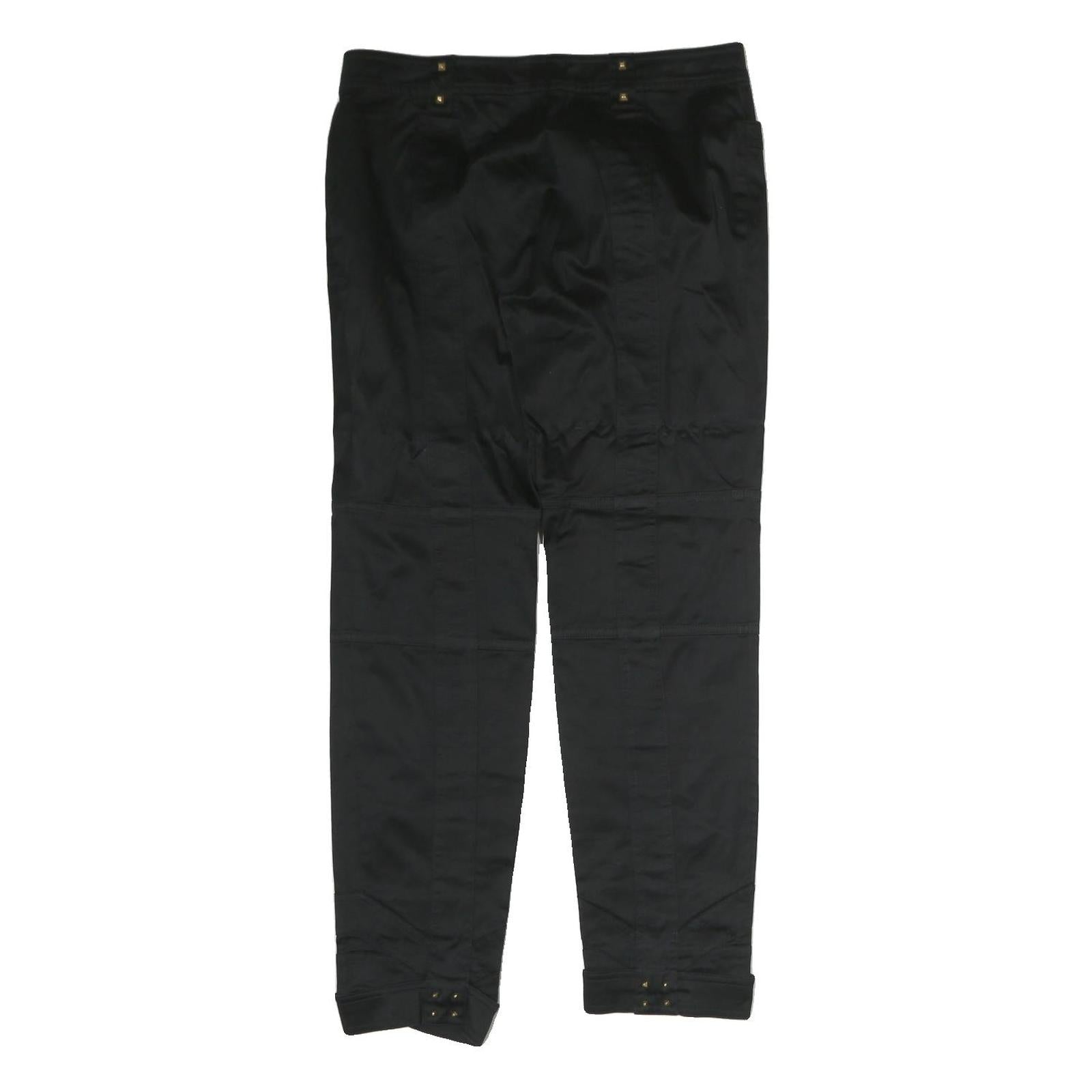 GUCCI Womens Cotton Blend Black Regular Fit Trousers W30 L28 Stylish Zip