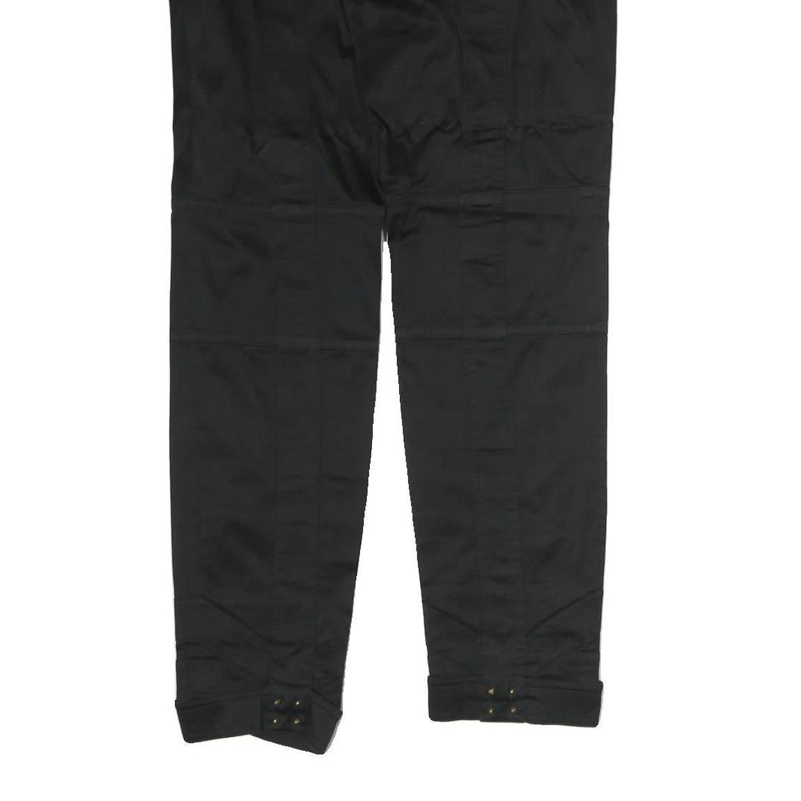 GUCCI Womens Cotton Blend Black Regular Fit Trousers W30 L28 Stylish Zip