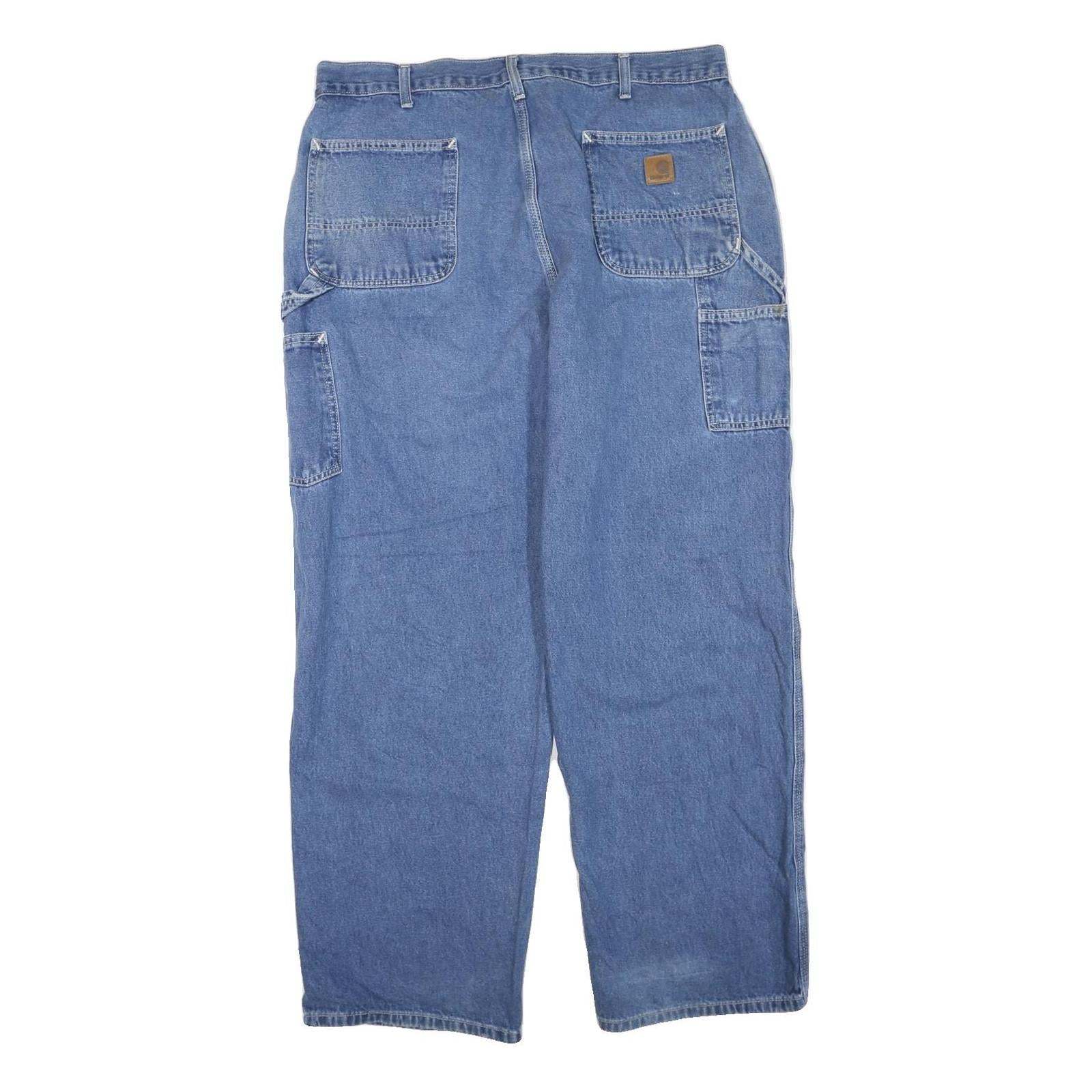 CARHARTT Mens Regular Fit Blue Denim Jeans W30 L32 Zip Closure Straight Leg