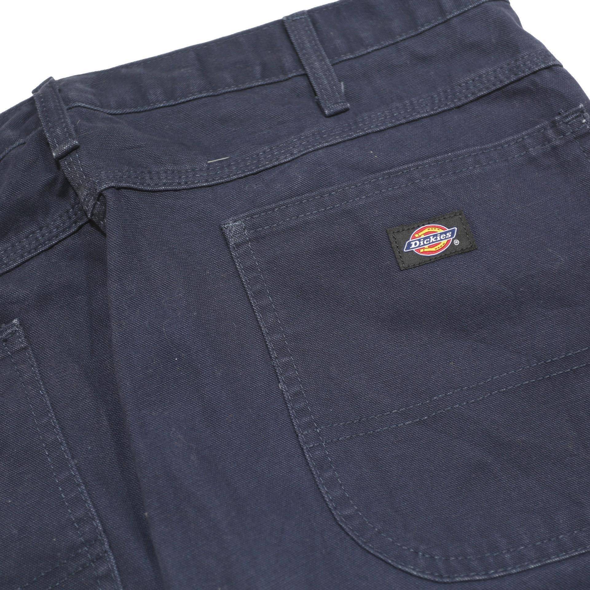 DICKIES Mens Cotton Blend Navy Relaxed Straight Trousers W36 L30 Workwear