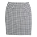 Womens Black & White Houndstooth Pencil Knee Length Polyester Skirt M Office
