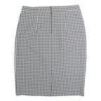 Womens Black & White Houndstooth Pencil Knee Length Polyester Skirt M Office