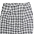 Womens Black & White Houndstooth Pencil Knee Length Polyester Skirt M Office