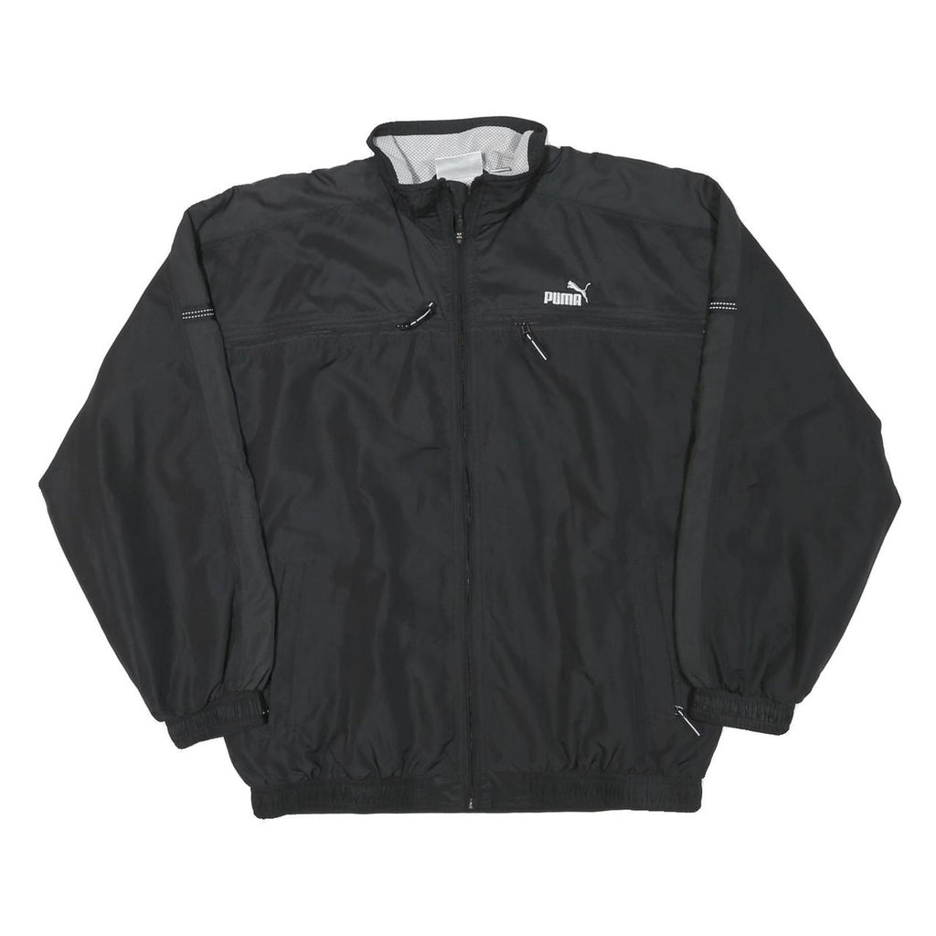 PUMA Mens Black Sports Zip Jacket M Polyester Blend Plain Athletic Activewear