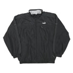 PUMA Mens Black Sports Zip Jacket M Polyester Blend Plain Athletic Activewear