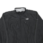PUMA Mens Black Sports Zip Jacket M Polyester Blend Plain Athletic Activewear