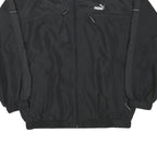 PUMA Mens Black Sports Zip Jacket M Polyester Blend Plain Athletic Activewear