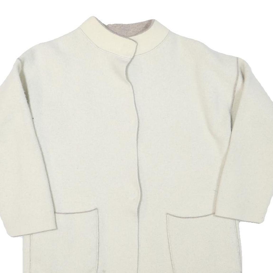 Womens Cream Wool Blend Plain Crew Neck Basic Knit Jumper S Soft Warm Layer