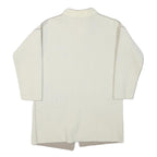 Womens Cream Wool Blend Plain Crew Neck Basic Knit Jumper S Soft Warm Layer