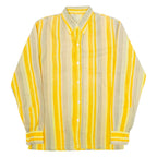 Mens Shirt Yellow Striped Long Sleeve M