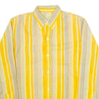 Mens Shirt Yellow Striped Long Sleeve M