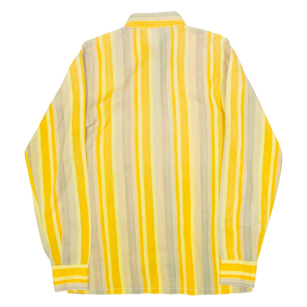 Mens Shirt Yellow Striped Long Sleeve M