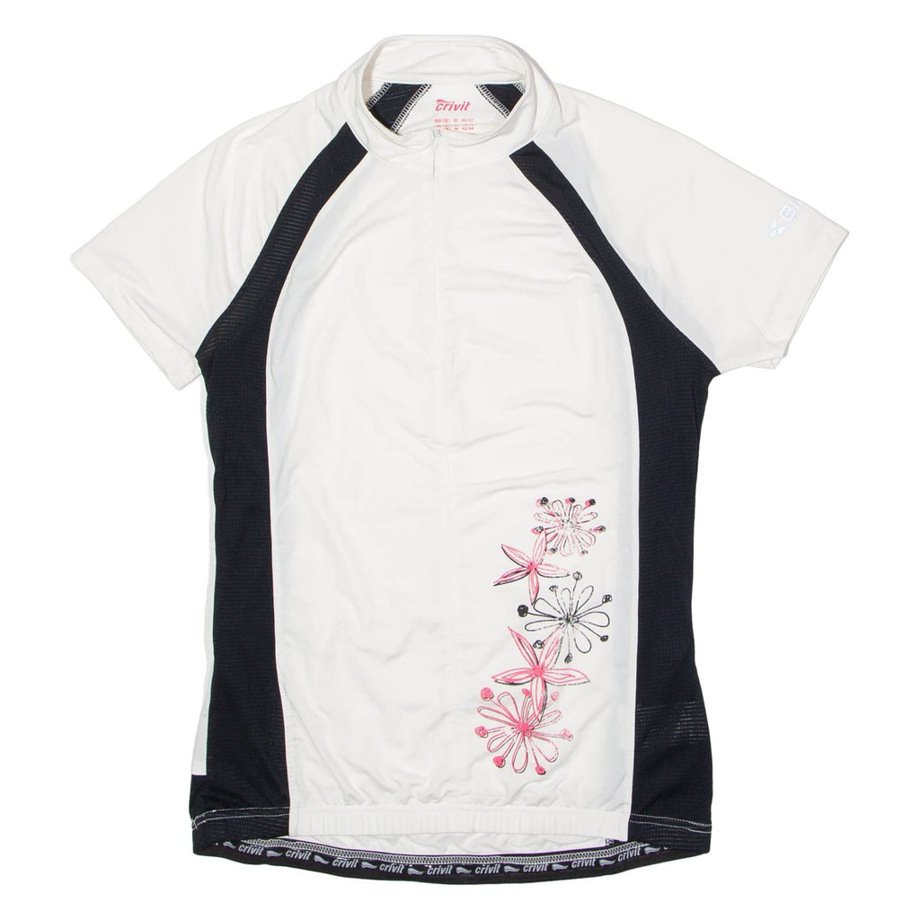 CRIVIT Cycling Womens Jersey White 1/2 Zip M