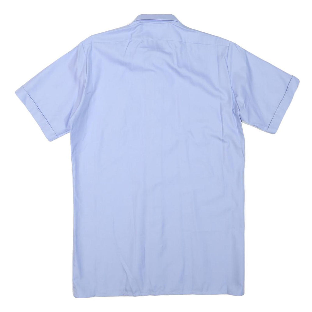 AMSA Mens Blue Shirt L Cotton Blend Short Sleeve Classic Style