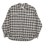 JACHS Mens Grey & Brown Check Shirt 2XL Cotton Blend Classic Casual Flannel