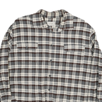 JACHS Mens Grey & Brown Check Shirt 2XL Cotton Blend Classic Casual Flannel