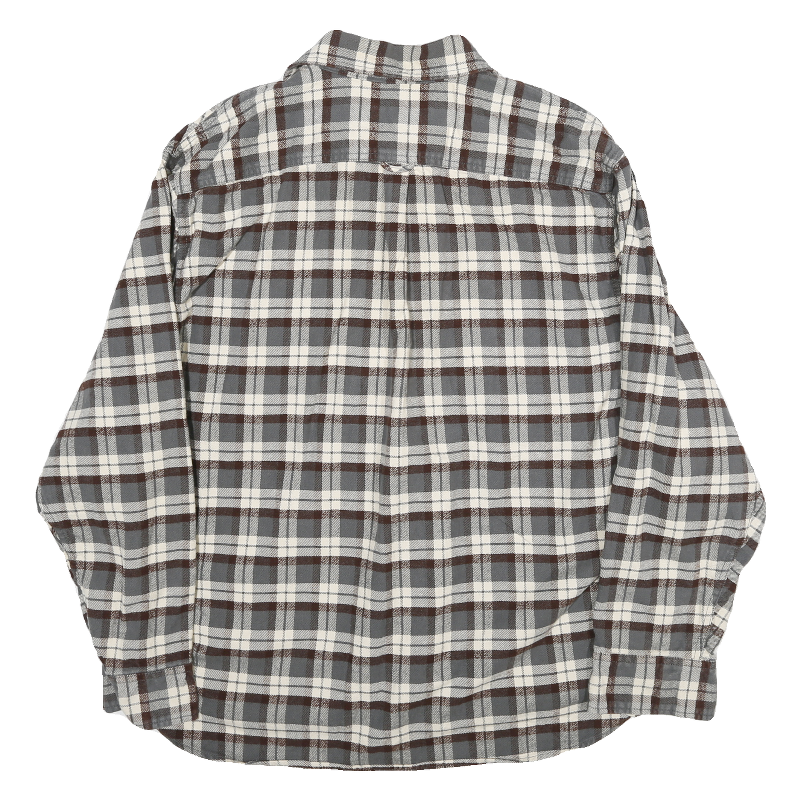 JACHS Mens Grey & Brown Check Shirt 2XL Cotton Blend Classic Casual Flannel