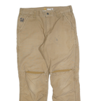 CARHARTT Mens Cotton Blend Beige Relaxed Fit Straight Leg Trousers W32 L30