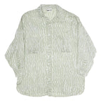 CAPPICHINO Womens Green Printed Shirt Long Sleeve Collared XL Lightweight