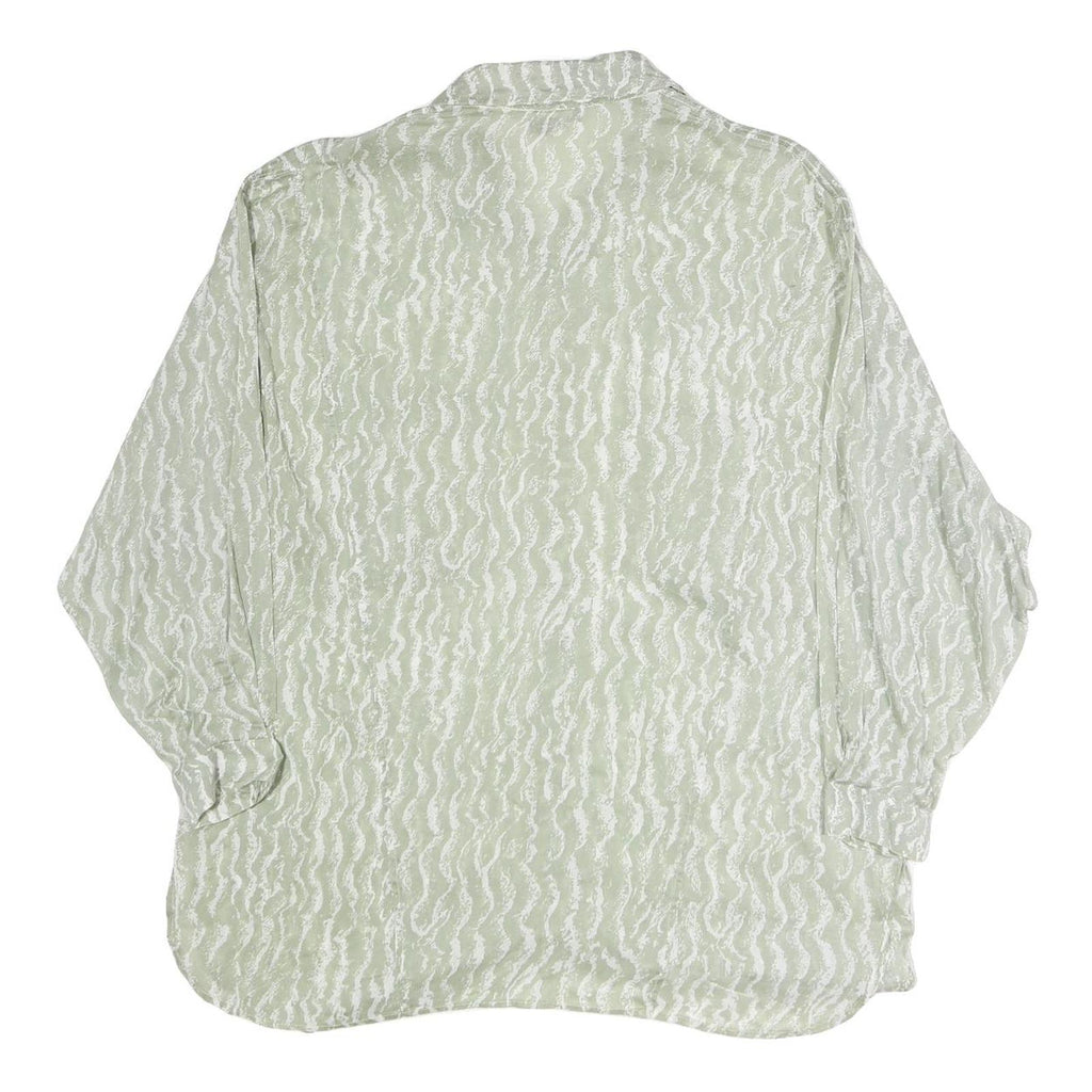 CAPPICHINO Womens Green Printed Shirt Long Sleeve Collared XL Lightweight