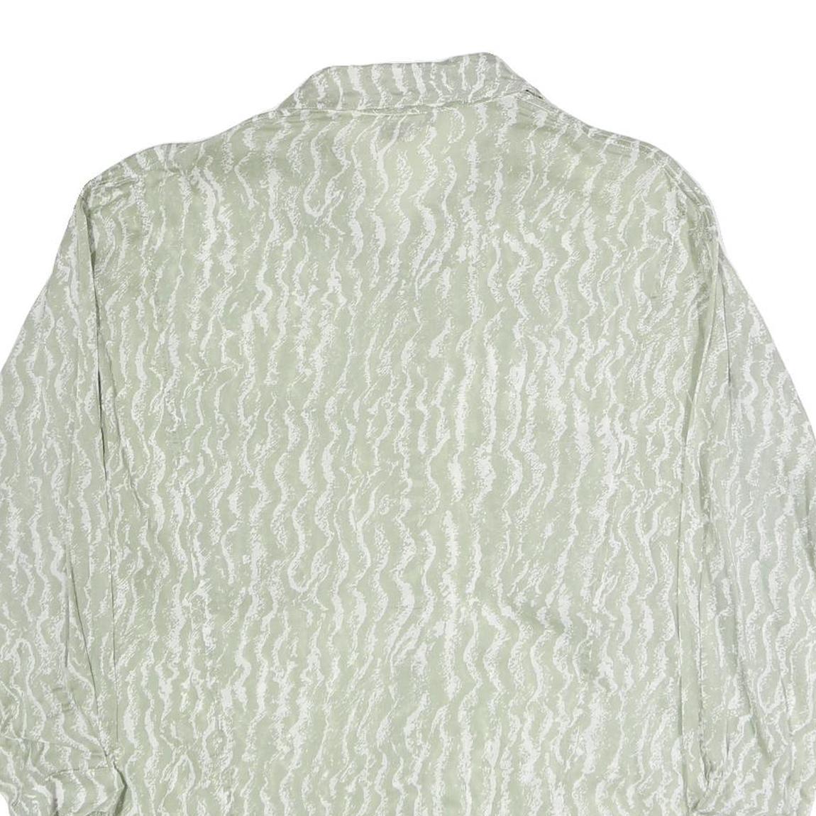 CAPPICHINO Womens Green Printed Shirt Long Sleeve Collared XL Lightweight