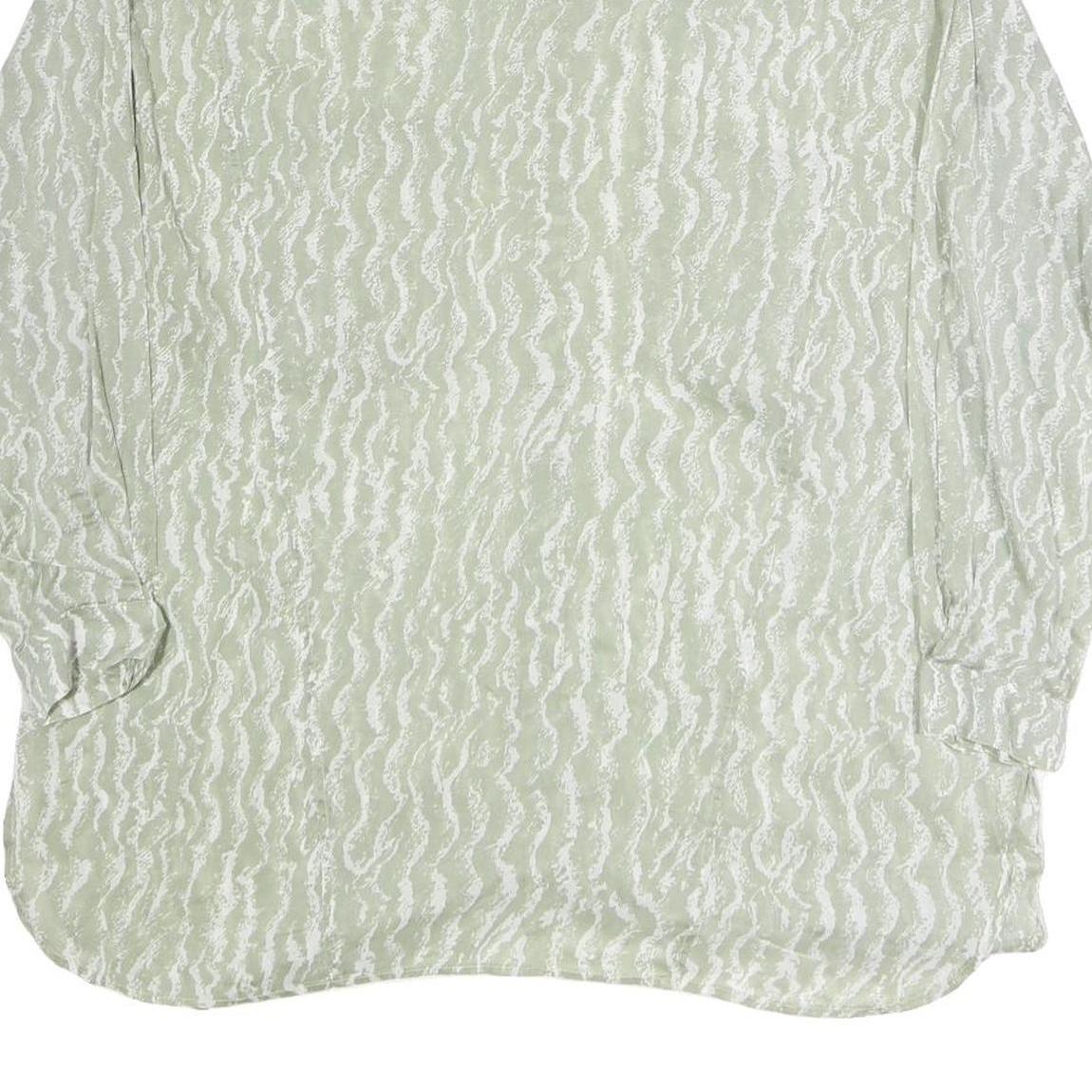 CAPPICHINO Womens Green Printed Shirt Long Sleeve Collared XL Lightweight