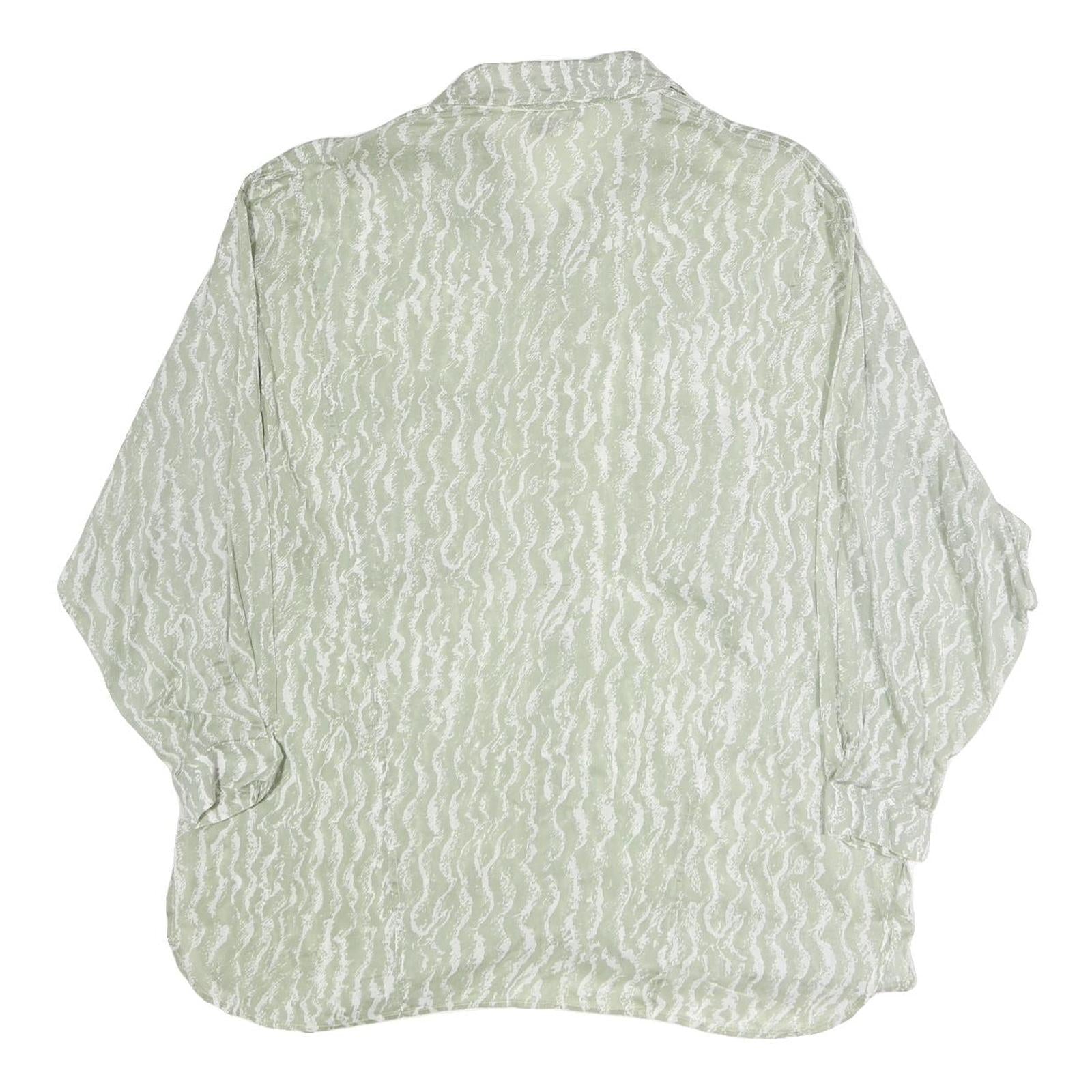 CAPPICHINO Womens Green Printed Shirt Long Sleeve Collared XL Lightweight