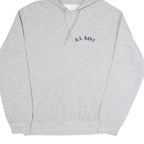 Mens Grey U.S. Navy Pullover Hoodie S Cotton Blend Military Style