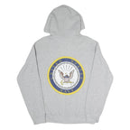 Mens Grey U.S. Navy Pullover Hoodie S Cotton Blend Military Style