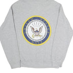 Mens Grey U.S. Navy Pullover Hoodie S Cotton Blend Military Style