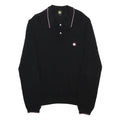 PRETTY GREEN Mens Black Polo Shirt Long Sleeve Plain M Cotton Casual Classic