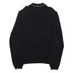 PRETTY GREEN Mens Black Polo Shirt Long Sleeve Plain M Cotton Casual Classic