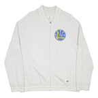 FANATICS Mens White Warriors Jacket L Polycotton Zip Plain Sportswear