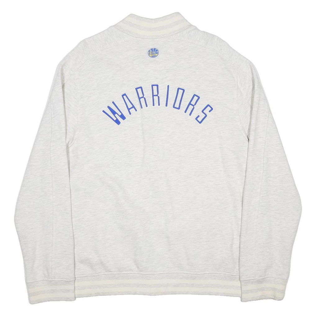 FANATICS Mens White Warriors Jacket L Polycotton Zip Plain Sportswear