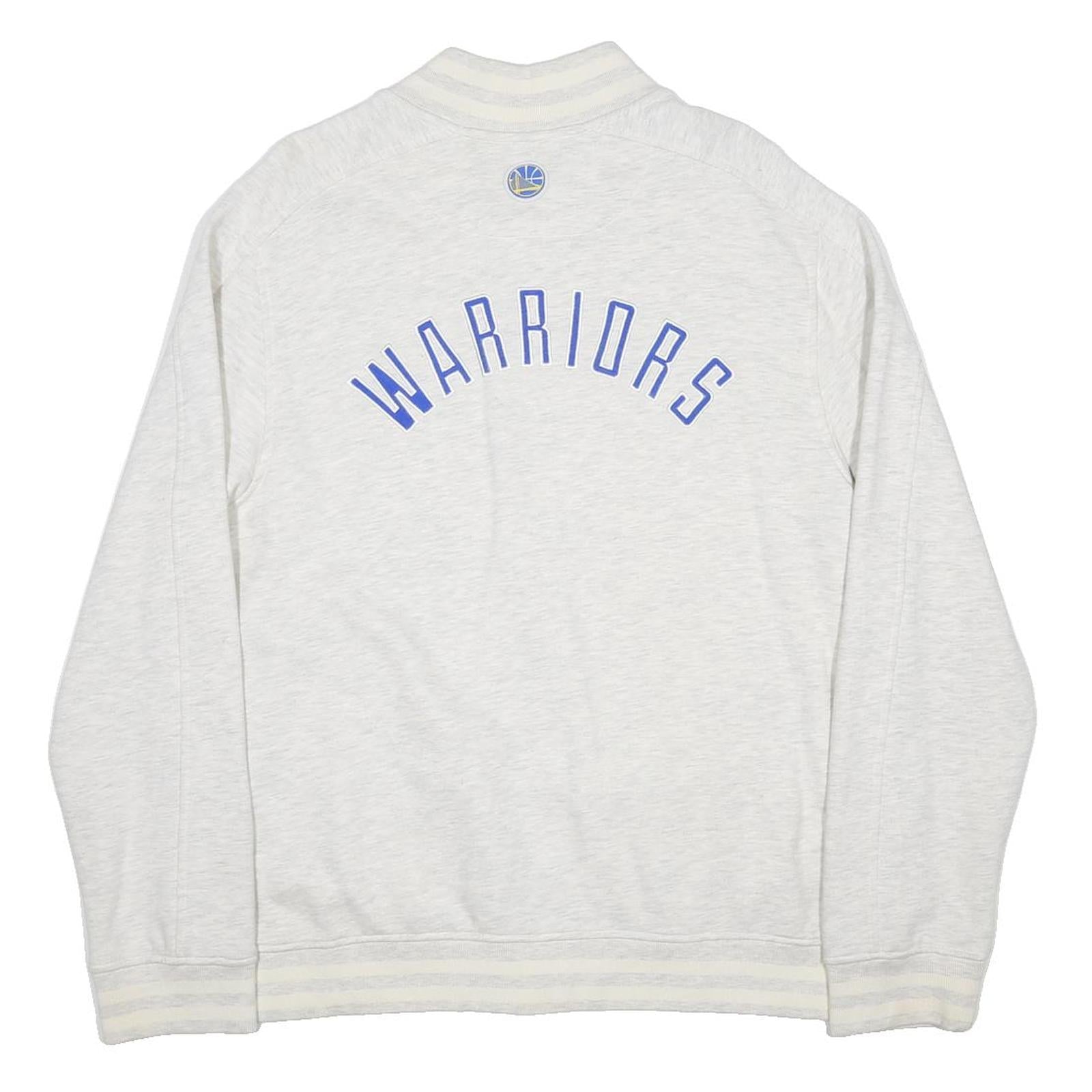 FANATICS Mens White Warriors Jacket L Polycotton Zip Plain Sportswear