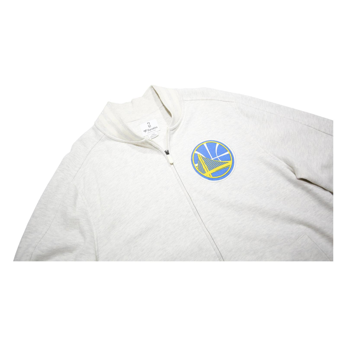 FANATICS Mens White Warriors Jacket L Polycotton Zip Plain Sportswear