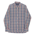TOMMY HILFIGER Mens Blue Green Red Check Shirt M Cotton Blend Classic Casual