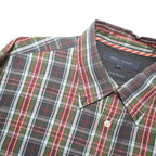 TOMMY HILFIGER Mens Blue Green Red Check Shirt M Cotton Blend Classic Casual