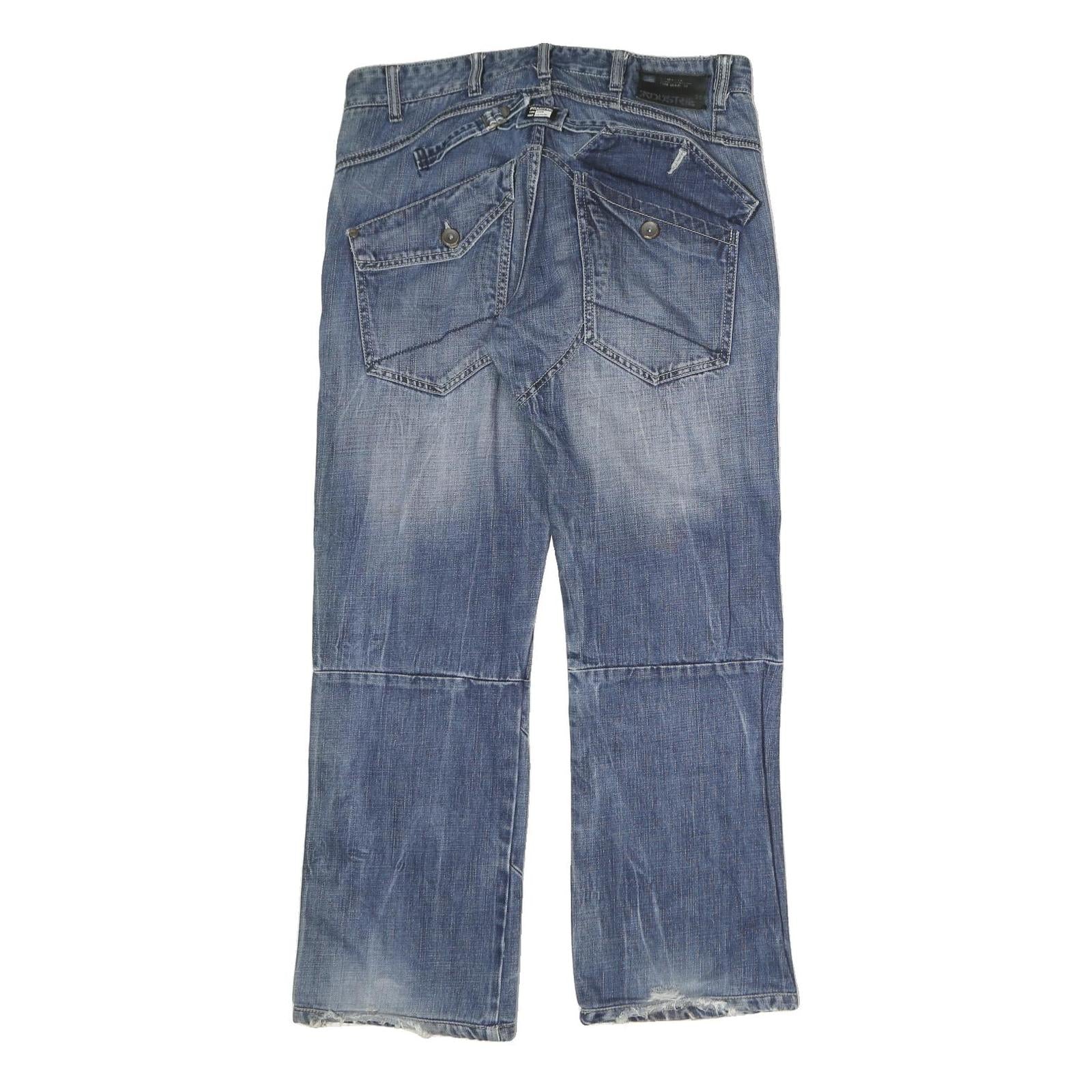 IND - F13 Mens Cotton Regular Blue Jeans W31 L28 Casual Zip Pocket Design