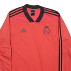 ADIDAS Mens Red & Black Football Shirt Long Sleeve V-Neck Logo Size L