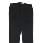 JECKERSON Womens Cotton Blend Black Regular Leg Trousers W30 L28 Zip Closure