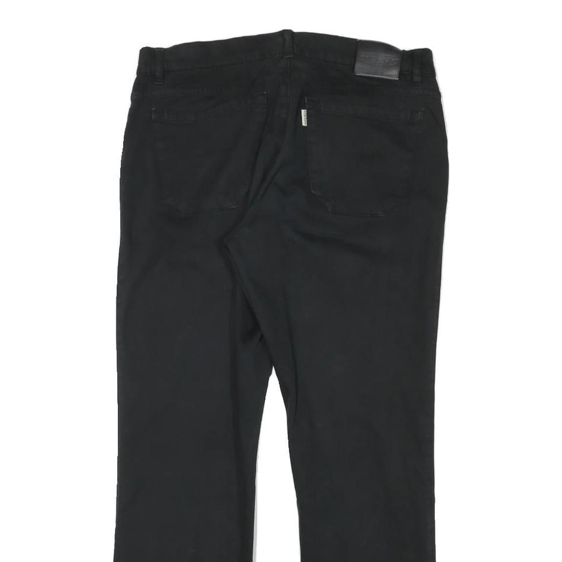 JECKERSON Womens Cotton Blend Black Regular Leg Trousers W30 L28 Zip Closure